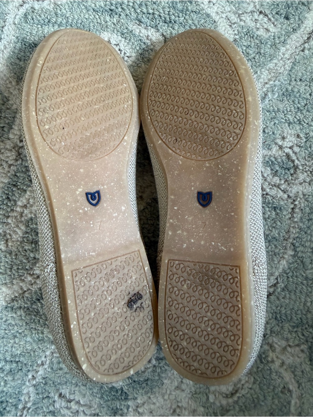 Rothy's Gold Beige Knit Ballet Flats with Pink Insole - Picture 3 of 4